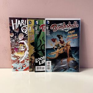 DC Bombshells (2016) & Harley Quinn No Good Deed (2021-Hardcover) Comics Bundle